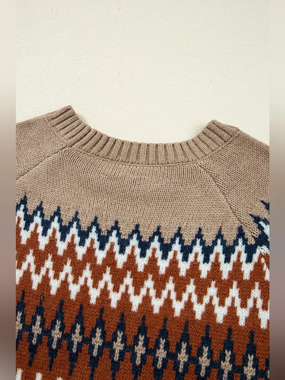 Geometric Pattern Long Sleeve Sweater